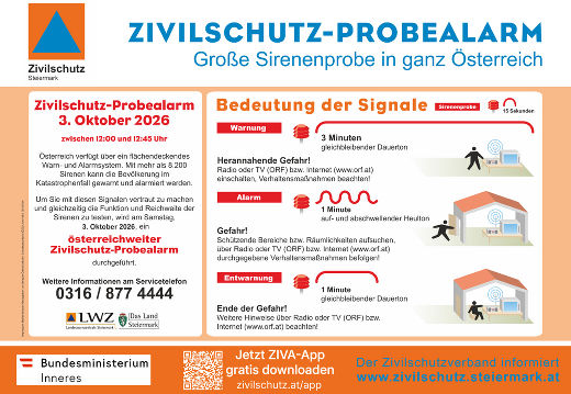 Ablauf des Probealarms © Foto: Zivilschutzverband Steiermark
