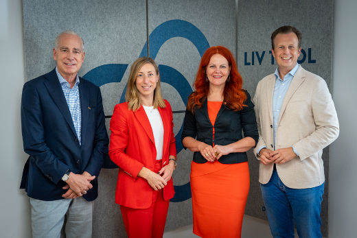Arbeitsbesuch in Tirol: Gesundheitslandesrat Karlheinz Kornhäusl war zu Gast bei Thomas Klestil (tirol kliniken), Renate Reingruber (LIV Tirol) und Landesrätin Cornelia Hagele (v.l.) © Land Tirol/Neuner; Verwendung bei Quellenangabe honorarfrei