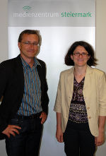 Dipl. Ing. Martin Mayer und Dipl. Ing. Dr. Sigrid Kern von der Landesstatistik präsentierten heute Vormittag die statistischen Daten 2007 im Medienzentrum Steiermark, Foto: Landespressedienst: Abdruck bei Quellenangabe honorarfrei