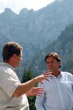 v.l.: Dipl. Ing. Werner Franek und LH Mag. Franz Voves vor der Planspitze in Gstatterboden, Foto: Ernst Krenn, bei Quellenangabe honrarfrei