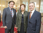 Landeshauptmann Mag. Franz Voves, Messepräsidentin Mag. Dr. Hella Ranner und Messecenter-Vorstand Dr. Robert Zinkanell beim Brunch anlässlich der Messeeröffnung im Weißen Saal der Grazer Burg © Foto Fischer