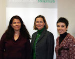 v. l. n. r: Nicola Baloch (OMEGA), LRin Bettina Vollath und Martina Grötschnig (FA6E) präsentierten den neuen Dolmetschpool im Medienzentrum Steiermark. 