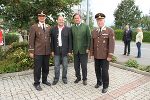 V.l.n.r.: Ortsfeuerwehrkommandant von Apfelberg Erwin Grangl mit BM Karl Bacher, LH Franz Voves und Bezirksfeuerwehrkommandant Josef Haberl 