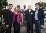 Bürgermeister Mag. Siegfried Nagl, Landesrätin Mag. Elisabeth Grossmann, der Direktor des J.-J.-Fux-Konservatoriums, Startrompeter Prof. Mag. Anton Maier und Stadtrat Mag. Dr. Wolfgang Riedler bei der Eröffnung des renovierten Landeskonservatoriums.