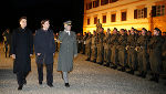 Landeshauptmann Mag. Franz Voves, Bürgermeister Mag. Siegfried Nagl und der Militärkommandant der Steiermark, Oberst des Generalstabes Mag. Heinz Zöllner bei der Angelobung der Rekruten des  Einrückungstermines September 2009 vor dem Schloss Eggenberg in Graz. 