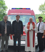 LAbg. Prutsch, LH Voves, Dechant Koschat, LBD Kern beim Radkersburger Bezirksfeuerwehrtag in Zehnsdorf