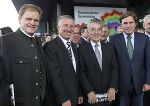 Sie eröffneten gemeinsam den "57. Gemeindetag": Erwin Dirnberger, Helmut Mödlhammer, Bundespräsident Heinz Fischer und LH Voves (v.l.:)