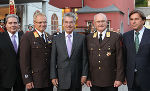v.l. Bgm. Rosenberger, Landesfeuerwehrkommandant Kern, BP Fischer, ÖBFV-Präsident Josef Buchta, LH Voves