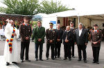 Diakon Siegfried Röck, Hauptbrandinspektor Paul Maier, LH Franz Voves, Landesbranddirektor Albert Kern, Bürgermeister Josef Galler, LAbg. Anton Gangl, Brandrat Johann Edelsbrunner, LAbg. Günther Prutsch, Hauptbrandinspektor-Stv. Christian Schuldes (von links)