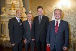 v.l.n.r. LT-Präsident Wegscheider, Honorarkonsul Ortner, Botschafter Marganski und 2. LT-Präsident Majcen im Grazer Palais Attems © Foto Fischer