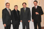 Kulturlandesrat Christian Buchmann, ASVK-Vorsitzender Wolfdieter Dreibholz, LH Franz Voves und Richard Mayr (v. l.) bei der Angelobung © Foto: Landespressedienst; bei Quellenangabe honorarfrei