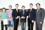 LH Voves gratulierte den fünf Olympioniken: Stephan Troyer, Tirol, Christoph Weis und Alexander Pfleger aus der Steiermark sowie Tobias Kark und Oliver Edmair aus Kärnten (v.r.).  ©      