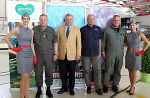 General Günter Höfler, LH-Stv. Hermann Schützenhöfer, Siegfried Schwarz (Flying Bulls) und Oberstleutnant Bernd Piff bei der Präsentation der AIRPOWER11 (v.l.)