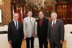 2. LT-Präsident Franz Majcen, der Botschafter der Republik Polen in Österreich Jerzy Marganski, LT-Präsident Manfred Wegscheider und Honorarkonsul Gerold Ortner, v.l. © Landespressedienst / Frankl