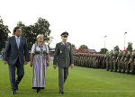 LH Franz Voves, Bürgermeisterin Ursula Rauch und Oberst Ernst Trinkl begrüßten gemeinsam die rund 200 jungen Soldaten. ©      