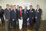 WK-Präsident Josef Herk, Florian Stermann (Generalsekretär ORFG), Ludwig Scharinger (Präsident ORFG), Eduard Wünscher (CEO KNAPP AG), Anna Zeitlinger (Präsidiumsmitglied ORFG), Botschafter Sergej J. Netschajew (Ehrenpräsident der ORFG), LH Franz Voves, Wolfgang Krug (Repräsentant der ORFG in Graz) (v. l.)