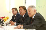 Die Landeshauptleute Günther Platter, Franz Voves und Josef Pühringer bei der heutigen Pressekonferenz
