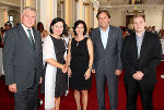 Landesschulratspräsident Wolfgang Erlitz, Vizepräsidentin Elisabeth Meixner, Grazer Bildungsstadträtin Sonja Grabner, LH Franz Voves und Landesschulsprecher Thomas Gaar (v.l.)