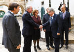 Die steirische Landesspitze und die drei Landtagspräsidenten begrüßen Bundespräsident Fischer