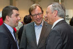 Branislav Bugarski (Minister für Internationales und Selbstverwaltung der Autonomen Provinz Vojvodina – Partnerregion der Steiermark), Christian Buchmann (Europalandesrat) und Günter Dörflinger (Vorstandsdirektor Christof Holding AG) (v.l.) © Regine Schöttel; bei Quellenangabe honorarfrei