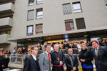 Hochschulseelsorger Alois Kölbl, Bgm. Siegfried Nagl, Bischof Egon Kapellari, Architekt Alfred Bramberger, Leiterin des AAI Claudia Unger und LH Franz Voves (v.l.) © Gerd Neuhold, Sonntagsblatt; bei Quellenangabe honorarfrei