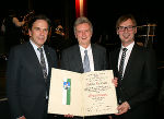 LH Franz Voves, Bgm. a.D. Helmut Kienreich, Bgm. Erwin Eggenreich (v. l.) © Stadtgemeinde Weiz