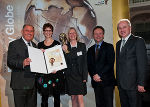 LH-Stv. Siegfried Schrittwieser, Tanja Röhm und  Ruth Juric  von "carsharing 24/7", Peter Trummer, Energie Steiermark und LR Johann Seitinger bei der Überreichung des Energy Globe Styria Award in der Aula der Alten Universität (v.l.). © Foto: Werner Krug; bei Quellenangabe honorarfrei