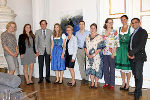 Christa Strobl und Lisa Ruby (Netzwerk UWC), LH Franz Voves, Martina, Manuela und Stefan Vaterl, Christina Hasenhüttl, Augusta Campagne und Eva Kailbauer (Netzwerk UWC) und Ballettdirektor Darrel Toulon in der Grazer Burg (v.l.)