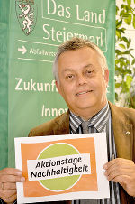 Nachhaltigkeitskoordinator Wilhelm Himmel freut sich über den Erfolg der diesjährigen Nachhaltigkeitswochen.  © Foto: Land Steiermark; bei Quellenangabe honorarfrei