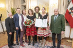 Josef Krainer-Heimatpreis: Michael Krainer, LR Karlheinz Kornhäusl, die Gruppe Spafudla und Gerald Schöpfer (v.l.) 