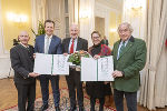 Josef Krainer-Heimatpreis: Michael Krainer, LR Karlheinz Kornhäusl, Helmut Eberhart, Anita Ziegerhofer und Gerald Schöpfer (v.l.)