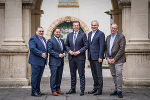 Dietmar Bayer (Vizepräsident Ärztekammer Steiermark), Klubobmann Marco Triller, Gesundheitslandesrat Karlheinz Kornhäusl, Gerhard Stark (Vorstandsvorsitzender KAGes), Michael Koren (Geschäftsführer Gesundheitsfonds Steiermark) (v.l.)