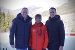 Landeshauptmann Mario Kunasek und Landesrat Stefan Hermann mit Ortsstellenleiter Christoph Kandler.